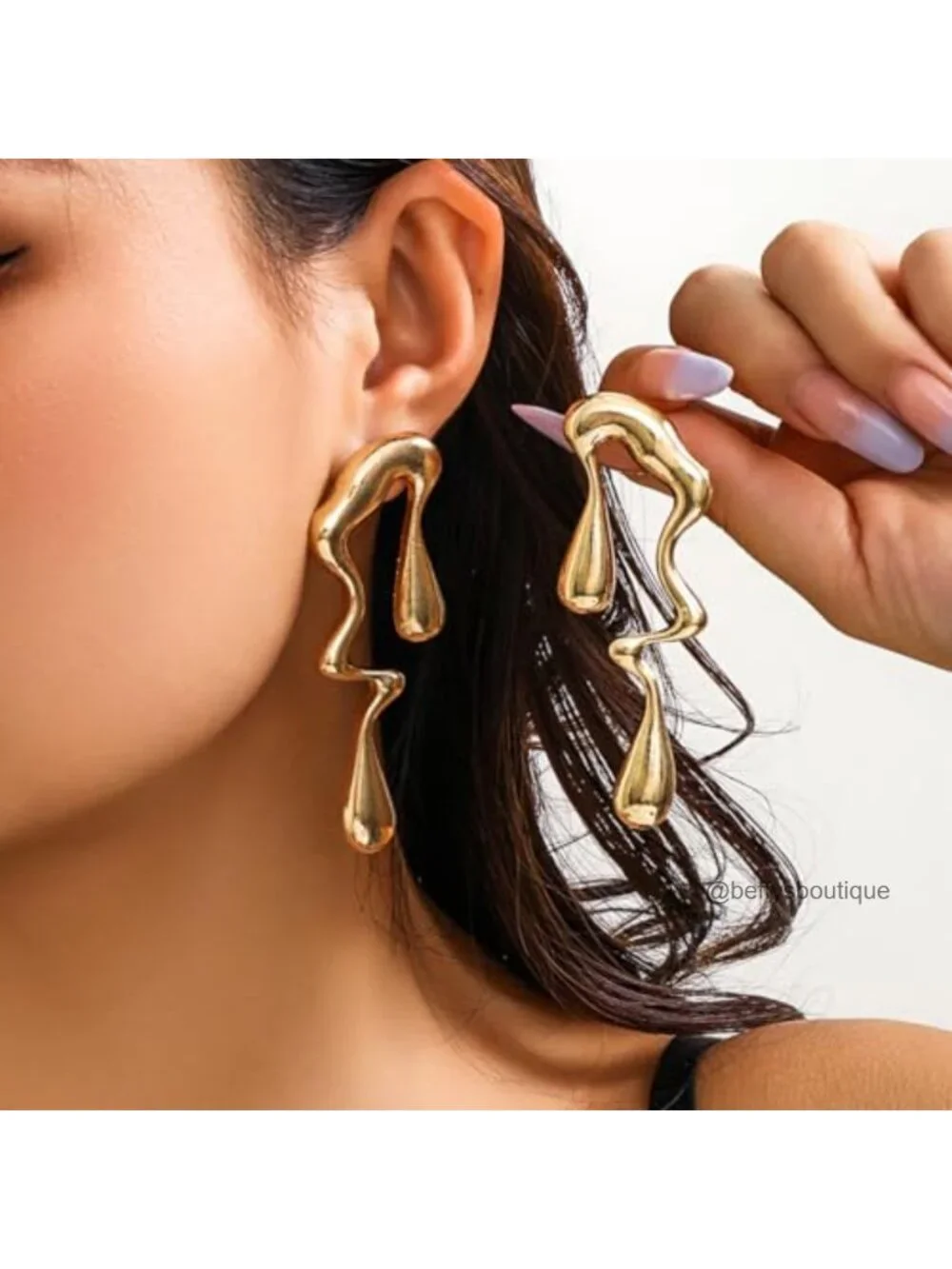 Irregular WaterDrop Stainless Steel Drop Earrings Statement Minimalist Women